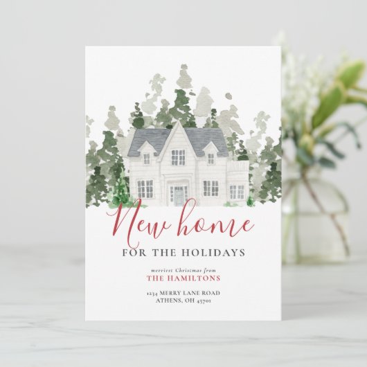 ホリデパーソナライズされたー引っ越し案内フォトカード 招待状 (スタンド正面)