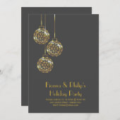 ホリデモダンーパーティ招待状-グレー 招待状 (正面/裏面)