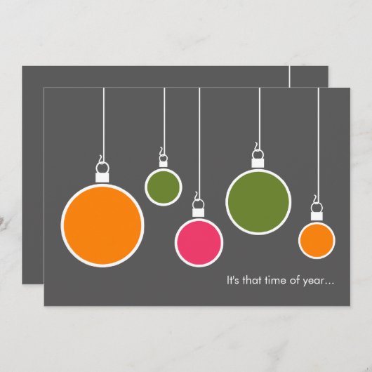 ホリデモダンー招待状-ダークグレー 招待状 (正面/裏面)