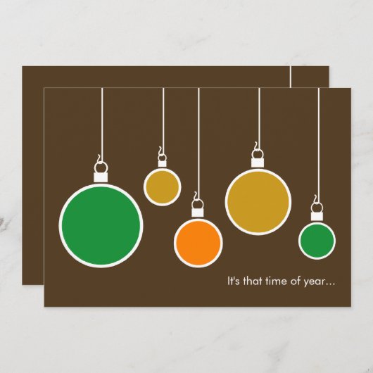 ホリデモダンー招待状-チョコレートブラウン 招待状 (正面/裏面)