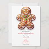 ホリデーおおきなジンジャーブレッドクッキー飾り付けパーティー 招待状 (正面)