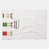 ホリデーおもしろいクリスマスパーティー小妖精や小人 キッチンタオル (横)