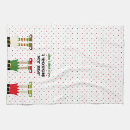 ホリデーおもしろいクリスマスパーティー小妖精や小人 キッチンタオル