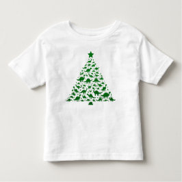 ホリデーおもしろい恐竜クリスマス トドラーTシャツ