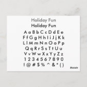 ホリデーおもしろい – ザズレフォントサンプラーシート(ガイド付き) ポストカード (裏面)