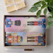 ホリデーおもちゃ兵士のナツクラッカーパターンのホログラフィック 薄葉紙 (ギフト)