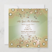 ホリデーお祝い招待状、シャンパンバブル 招待状 (裏面)