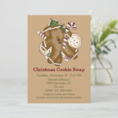 ホリデーお菓子交換 クリスマスクッキー交換会の招待状 招待状 (スタンド正面)