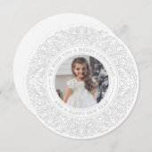 ホリデーつる植物ズインウィンターホワイトクリスマスフォトカード シーズンカード (正面/裏面)