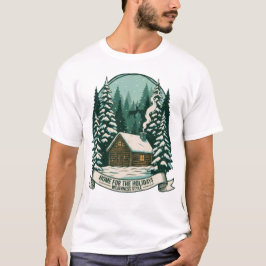 ホリデーのための家 荒野のキャビンアート Tシャツ