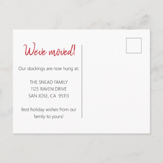 ホリデーのための引越し クリスマス 妖精が移動しました ポストカード (裏面)