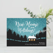 ホリデーのための新しい家 森と雪 招待状 (スタンド正面)