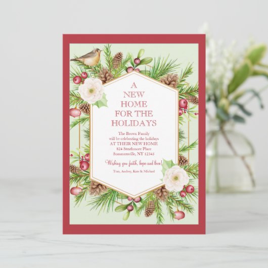 ホリデーの引っ越しのお知らせグリーティングカード シーズンカード (スタンド正面)