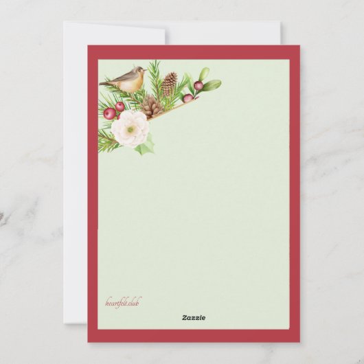 ホリデーの引っ越しのお知らせグリーティングカード シーズンカード (裏面)