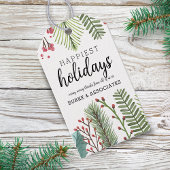 ホリデーの葉のクリスマスパーソナライズされた ギフトタグ