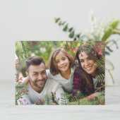 ホリデーの葉クリスマスフォトカード シーズンカード (スタンド正面)