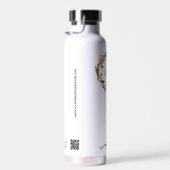 ホリデーの葉ホリーオレンジカスタムのロゴQRコード ウォーターボトル (右面)