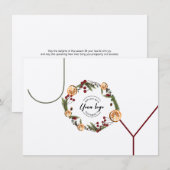 ホリデーの葉ホリーオレンジJOYカスタムロゴ シーズンカード (正面/裏面)