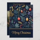 ホリデーの葉写真 シーズンカード (正面/裏面)