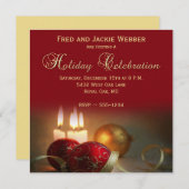 ホリデーまたはクリスマスパーティーの招待状 招待状 (正面/裏面)