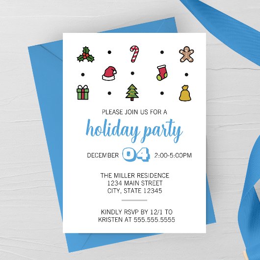 ホリデーアイコンパーティの招待状 シーズンカード