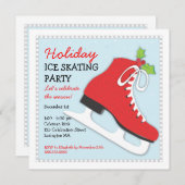 ホリデーアイススケートで滑るお祝いパーティの招待状 招待状 (正面/裏面)
