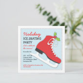 ホリデーアイススケートで滑るお祝いパーティの招待状 招待状 (スタンド正面)