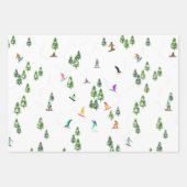 ホリデーアイススケートで滑るスキースノーボーディングアウトドア ラッピングペーパーシート (正面)