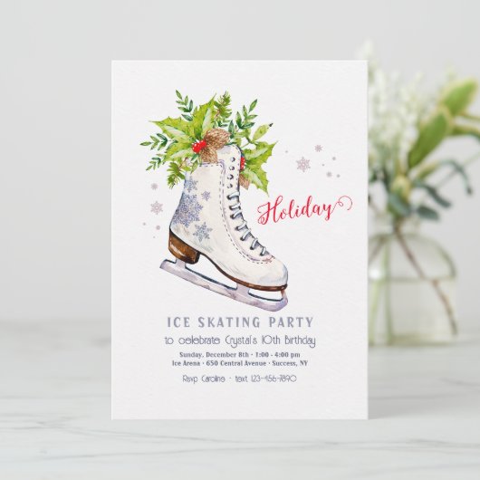 ホリデーアイススケートで滑るパーティの招待状 招待状 (スタンド正面)