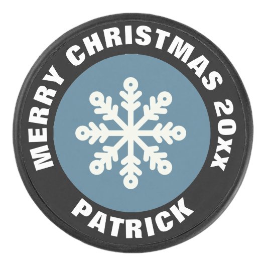 ホリデーアイスホッケーパック/クリスマススノーフレークホワイト アイスホッケーパック (正面)