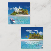 ホリデーアイランド名前をカスタムする スクエア名刺 (正面/裏面)