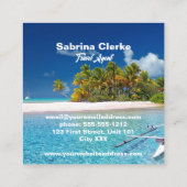 ホリデーアイランド名前をカスタムする スクエア名刺 (裏面)