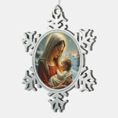 ホリデーアクセント スノーフレークピューターオーナメント (右)