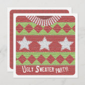ホリデーアグイージセーターパーティの招待状 招待状 (正面/裏面)
