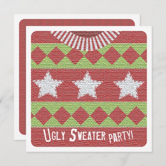 ホリデーアグイージセーターパーティの招待状 招待状 (正面/裏面)