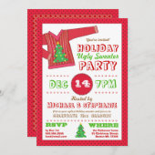 ホリデーアグイージュセータークリスマスパーティの招待状 招待状 (正面/裏面)