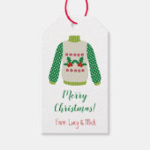 ホリデーアグリーなセーターパーソナライズされた、クリスマス ギフトタグ (正面)