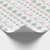 ホリデーアグリーなセーター柄グリーン&ピンク ラッピングペーパー (角)