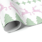 ホリデーアグリーなセーター柄グリーン&ピンク ラッピングペーパー (ロールコーナー)