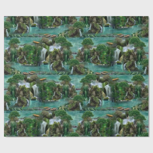 ホリデーアットザマジカルファンタジー湖 ラッピングペーパー (フラット)