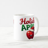 ホリデーアップルレトロクリスマスデザイン コーヒーマグカップ (正面右)