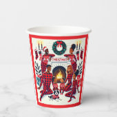 ホリデーアフリカンアメリカンファミリーマッチングパジャマ 紙コップ (裏面)