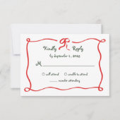 ホリデーアムール 図解入りの、写真付きのフランスの結婚弓 出欠カード (正面)