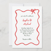 ホリデーアムール 図解入りの、写真付きのフランスの結婚弓 招待状 (正面)