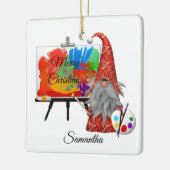 ホリデーアーティスト格言 パーソナライズされた セラミックオーナメント (左)