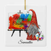 ホリデーアーティスト格言 パーソナライズされた セラミックオーナメント (裏面)