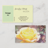 ホリデーイエローローズフラワー花嫁、新郎新婦 名刺 (正面/裏面)