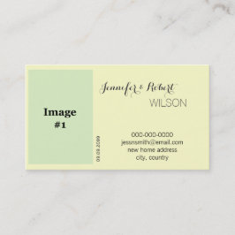 ホリデーイエローローズフラワー花嫁、新郎新婦 名刺