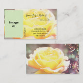 ホリデーイエローローズフラワー花嫁、新郎新婦 名刺 (正面/裏面)
