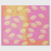 ホリデーインイエロー、テラコッタとピンク ラッピングペーパー (フラット)